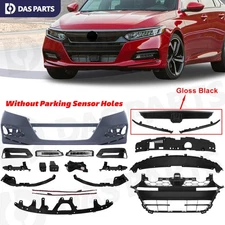 Front Primed Bumper Cover Grille Fog Light Bracket Fits Honda Accord 2018-2020