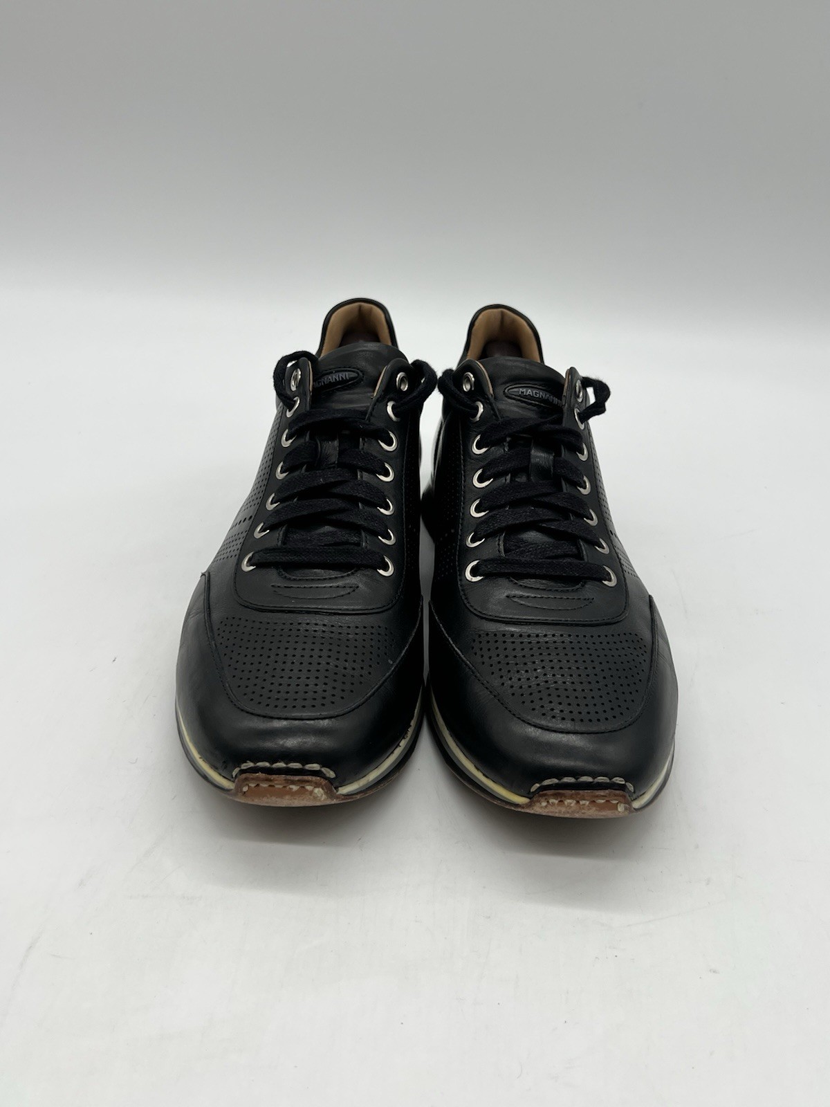 Magnanni Pueblo Men’s UK 9.5M Sz US 10.5M Black Leather Lace up Sneakers Shoes.