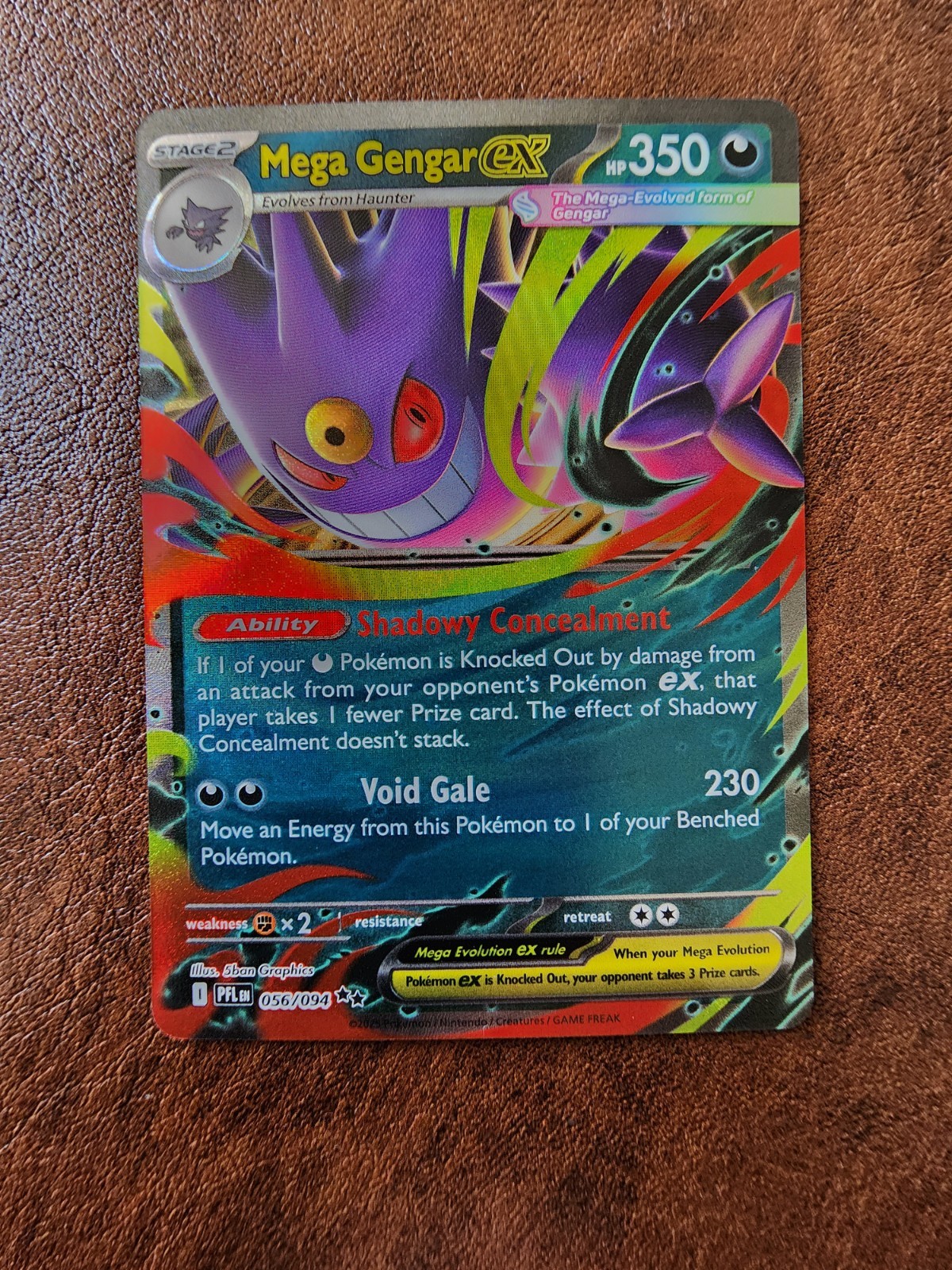 Mega Gengar Ex 056/094 Phantasmal Flames Holo