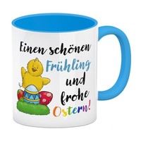 SchöNen FrüHling Und Frohe Ostern Kaffeebecher In Hellblau KüKen