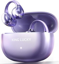 King Lucky Next-gen Clip on Earbuds Open Ear Wireless Bluetooth 6.0 Headphones w