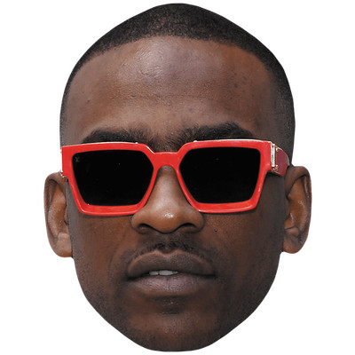 Skepta (Red Glasses) Celebrity Mask, Flat Card Face, Fancy Dress Mask