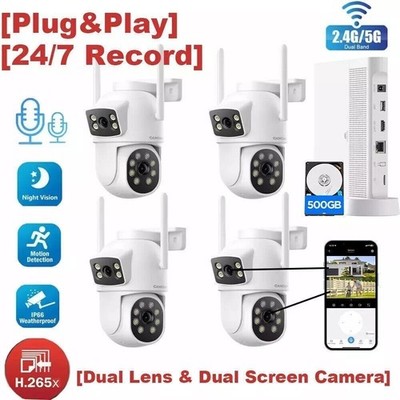 WLAN ÜberwachungsKamera 10CH NVR 1080P 4pcs Kameras Außen Funk IP Nacht Vision