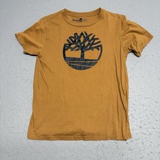Timberland Rust Color T-Shirt With Black Tree Logo 100 Cotton Size Youth L14-16