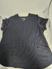 Grey's Anatomy by Barco Scrub Top Women s Gray V-neck Pit To Pit 25in