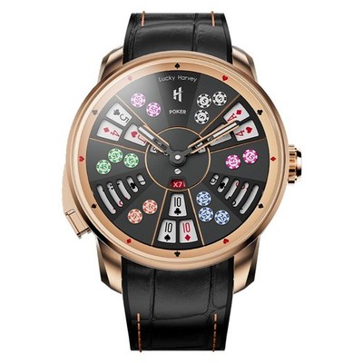 Lucky Harvey Three Card Poker Automatic Mechanical Player Series Men's Watch