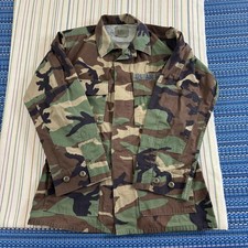 Vintage US Military BDU Coat Mens Small Woodland Camo Hot Weather 90s USAF