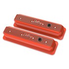Holley 241-249 Finned Valve Covers, SBC, Factory Orange Finish