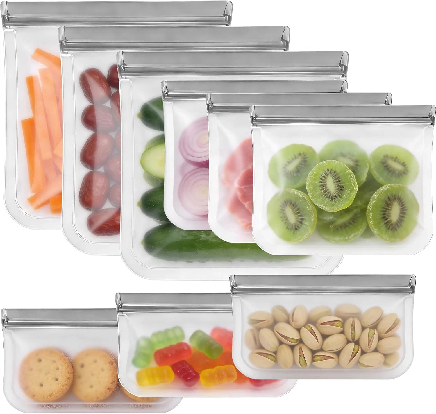 9 Pack Reusable Silicone Food Storage Bags - Freezer, Microwave & Dishwasher Saf
Opens in a new wind