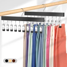 Legging Organizer for Closet 2 Pack, Pants Hangers with Clips Holds 20 Leggings,