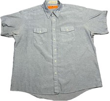 Vintage Red Kap Mens Work Shirt 2XL Gray Short Sleeves Button Front Pockets