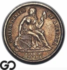 1887-S Seated Liberty Dime, Choice AU++/Unc, Better Date