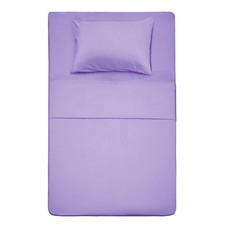 Twin Size Bed Sheet Set - 3 Piece Lavender 1 Flat Sheet,1 Fitted Sheet and ...