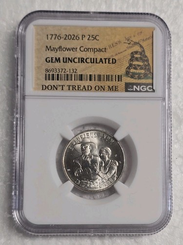 2026-P Mayflower Compact Quarter Gem Uncirculated NGC Commemorative 250th