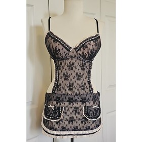 Victoria&rsquo;s Secret Sexy Little Things French Maid Lingerie 36C Lace Babydoll Y2K