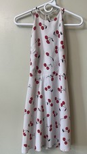 ASOS Cherry Print Mini Dress Sleeveless Open Back Women’s Size 6