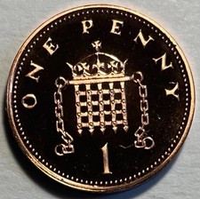 Great Britain 1 Penny 1996 - Portcullis - Queen Elizabeth II - Proof