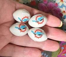 4 Pce MIAMI Football Team Silicone Focal Beads DIY Keychains Beadable Pens Etc.