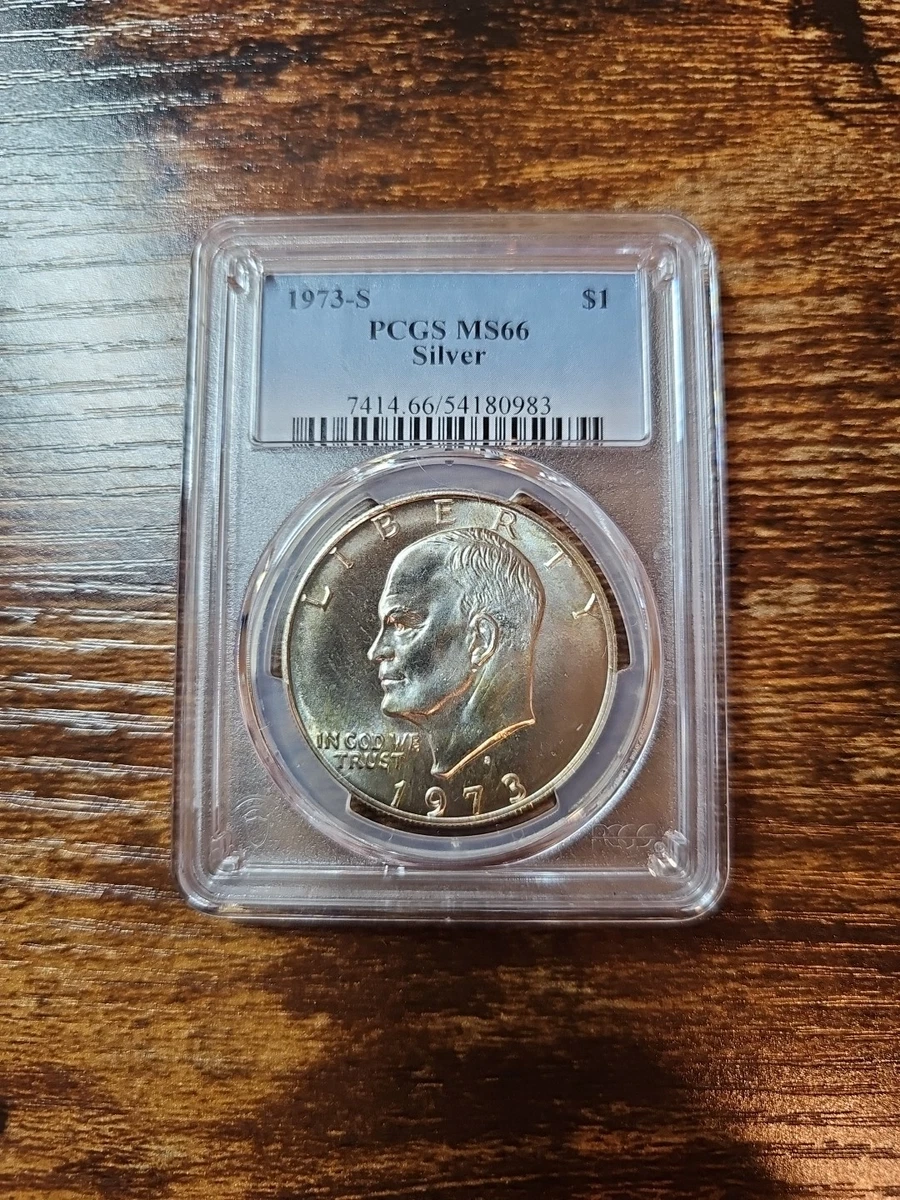 Silver MS 66 Graded 1973 Eisenhower Dollars (1971-1978) for sale