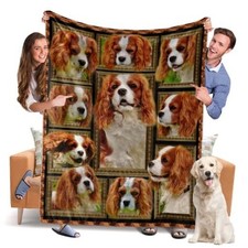 Throw Blanket Blankets Fuzzy Fleece Throw 50" x 60" King Charles Cavalier Dog