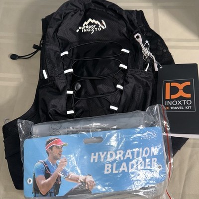 Outdoor Inoxto Black Travel Kit Backpack And Hydration Bladder- Camelback- NEW