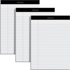 8.5 x 11.75 Inch Legal Pads, 3 Pack, Wide Ruled on Both Sides, White Paper, 50 P