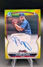 2023 1st Bowman Chrome ROYBER SALINAS ON CARD AUTO /75 Yellow #CPA-RSS Braves