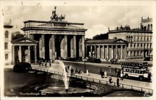 Ak Berlin, Brandenburger Tor, Springbrunnen, Stadtbus, Werbung... - 4799636