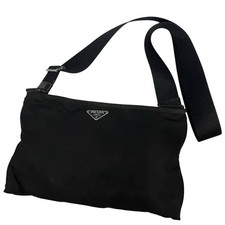 PRADA Schultertasche Dreieck Logo Nylon schwarz authentisch