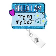 Nurse Badge Reel Retractable Funny Nursing ID Badge Holder with Alligator Cli...