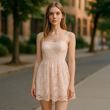 Vera Wang Dress Lace Fit & Flare Rum Pink Strapless Convertible Formal Womens 2