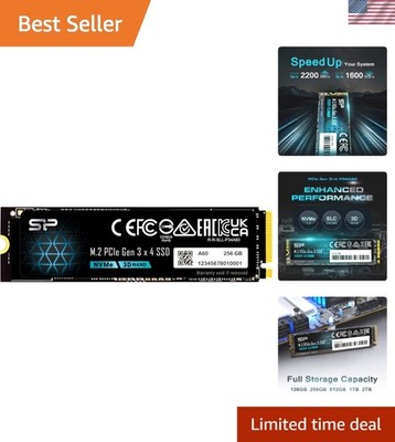 Silicon Power 256GB NVMe M.2 PCIe Gen3x4 2280 SSD SP256GBM28