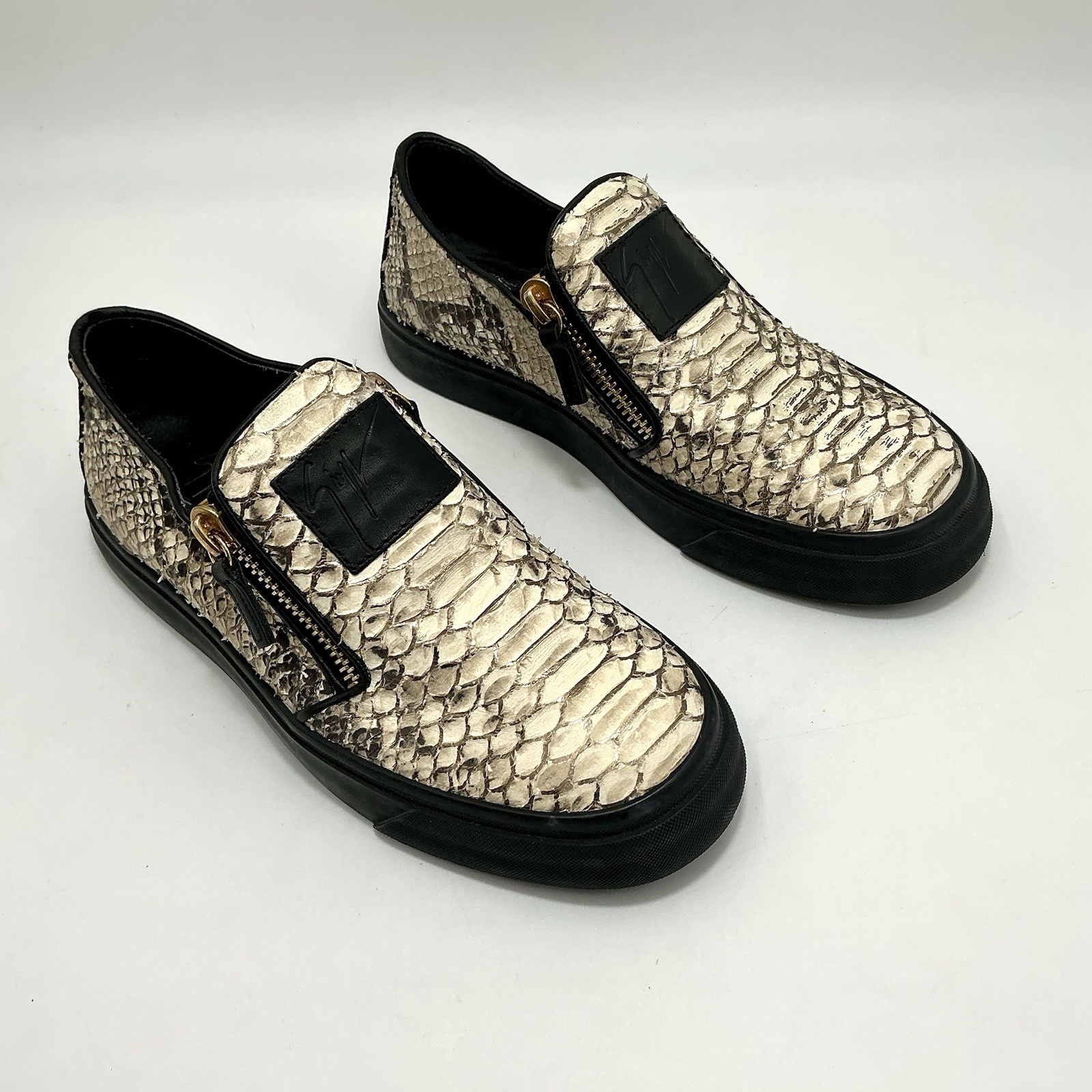 Giuseppe Zanotti python leather zipper sneaker Bl… - image 1