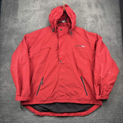 Vintage Chaps Ralph Lauren Jacket Men XXL Packable Hood Nylon 1/2 Zip Parka
