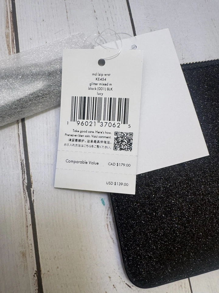 Kate Spade New York Negro Lucy Brillo Mediano Cremallera L 8x5” Precio de venta sugerido por el fabricante 139 USD Nuevo con etiquetas Foto 4 de 4