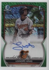 2023 Bowman Chrome Prospect Green Shimmer Refractor 8/99 Leandro Arias Auto 7xr
