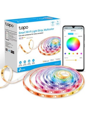 Tapo TP Link RGBWIC Smart LED Light Strip 16.4 Ft 1000 Lumens 16 M Dimmable Col