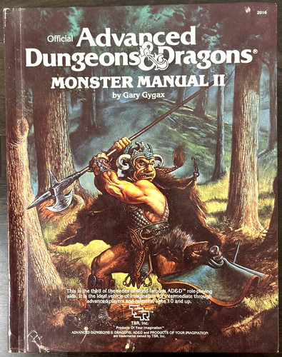 TSR 2016 - Advanced Dungeons & Dragons 1e Monster Manual 2 Gary Gygax - VG+