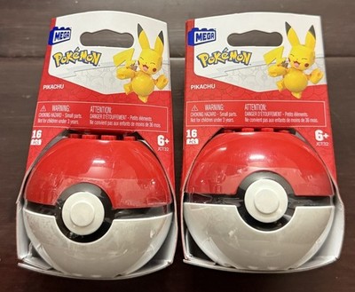 2x Pokemon Mega Construx Poke Ball Pikachu Building Set 16 Pieces Toy NEW