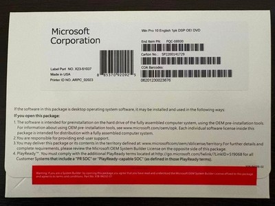Win 10 Pro 64-BitDVD+Gengine Pproduct Key. Factory Ssaled.Freeshipping..