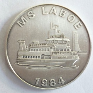 Schleswig Holstein KIEL 1984 MS Laboe 1984 / Kieler Verkehrs AG 40 mm Etui