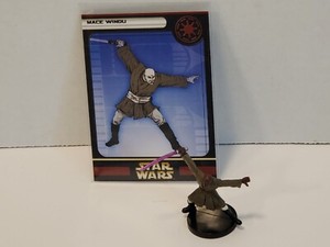 Star Wars WotC Miniatures Mace Windu Very Rare #19/60 With Card 2004