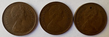 1971 Great Britain 1/2 New Penny Coin Lot of 3 Queen Elizabeth II