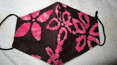 Pink Hawaiian Style Handmade Washable Mask Face Cover w/ Filter Pocket B2G1 FRE