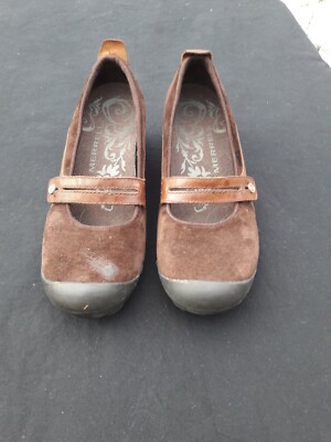 Merrell Plaza Bandeau Espresso Suede Leather Mary Janes Loafers Women's Size 8.5