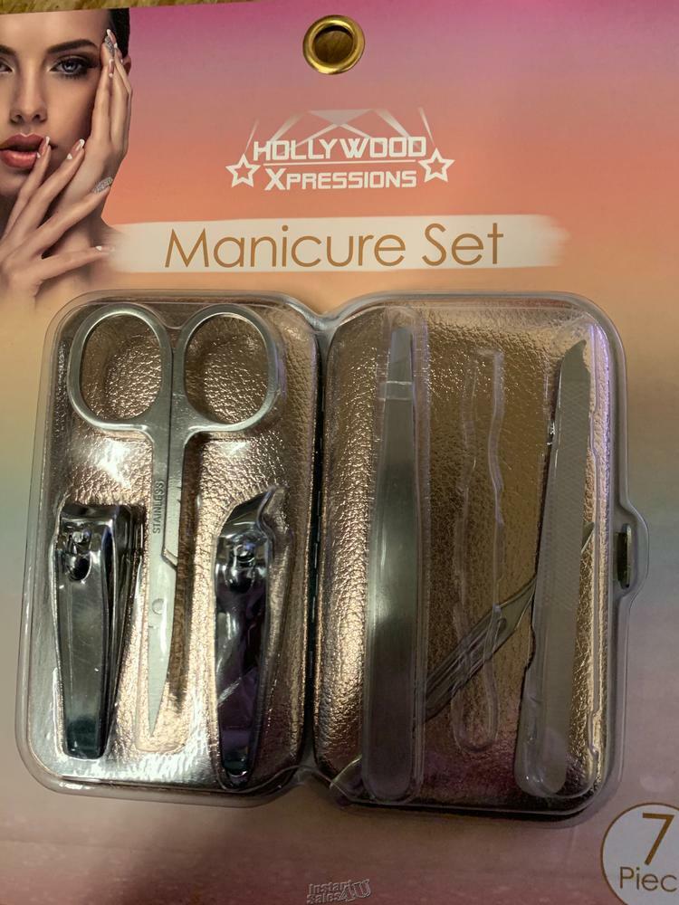 Juego de manicura de 7 piezas Hollywood Xpressions oro rosa plata