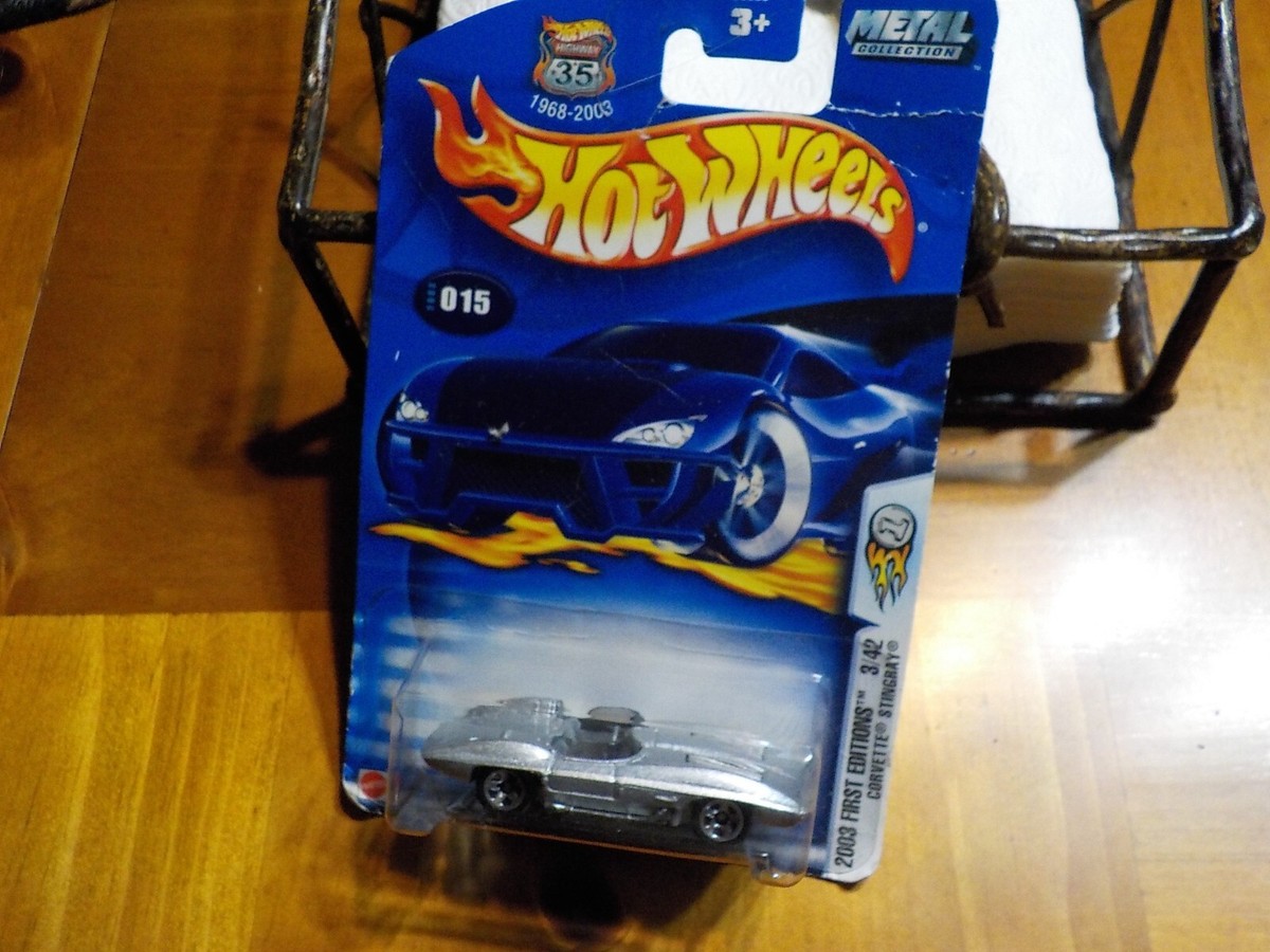 Hot Wheels Chevrolet Corvette Stingray 2003 - First Editions - Long Card Américaine - 1/64 - Neuf