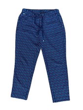 Tommy Hilfiger Pull On Drawstring Floral Ankle Pants Red Blue Womens Sz 4 Lounge