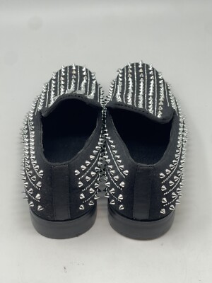 AM Exclusive Shoes Men\'s Black Gray Spiked Studded Loafers Dress Shoes Size‎ 12 AM Exclusive Black Spikes Slip-on Red Bottom Men main image 3