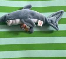 RARE Beanie Baby - 1996 - “Crunch” The Shark. . Style “4130”. P V C Pellets